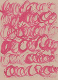 Rows of looping pink scribbles on blush