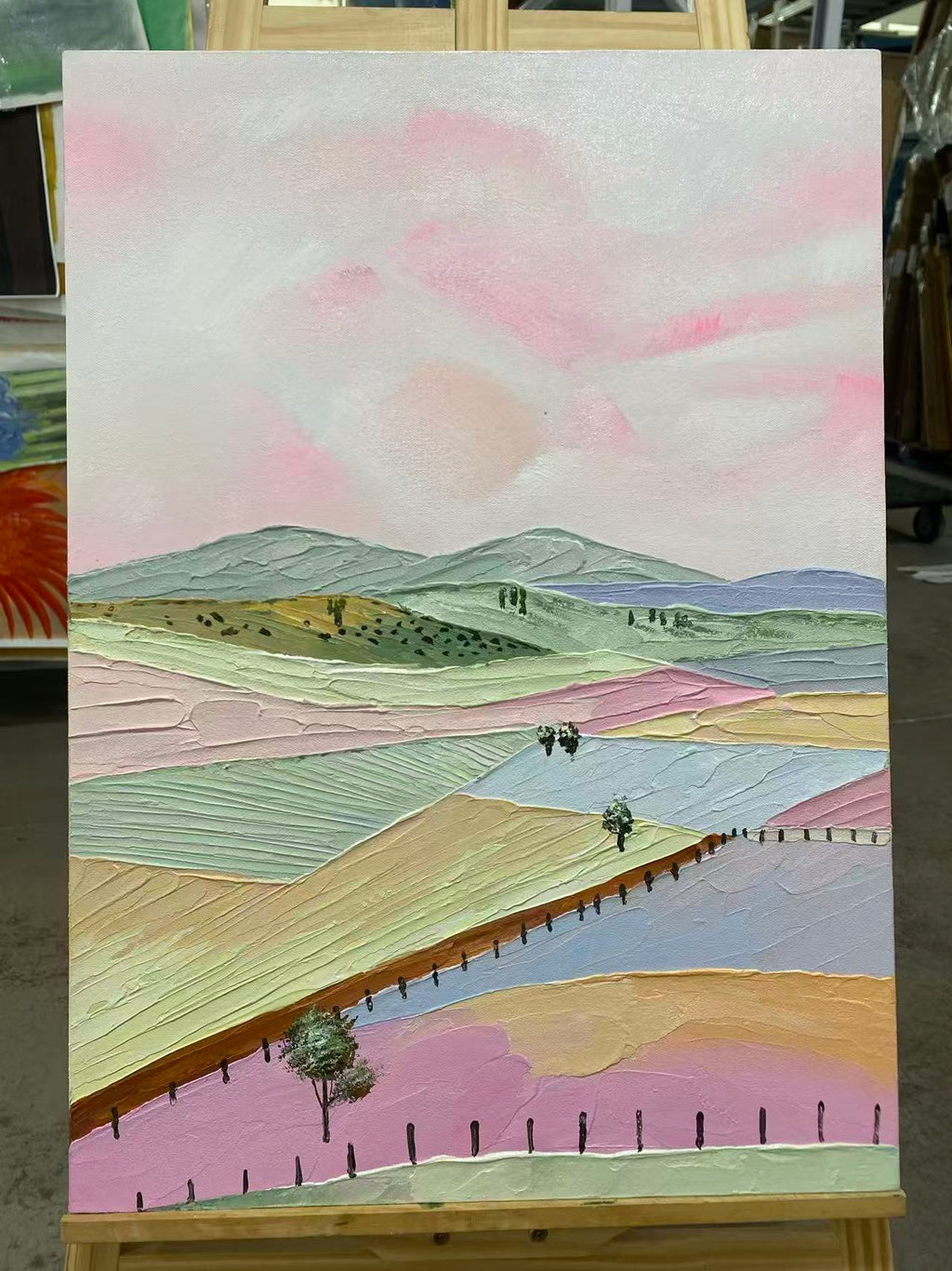 Pink Patchwork Fields