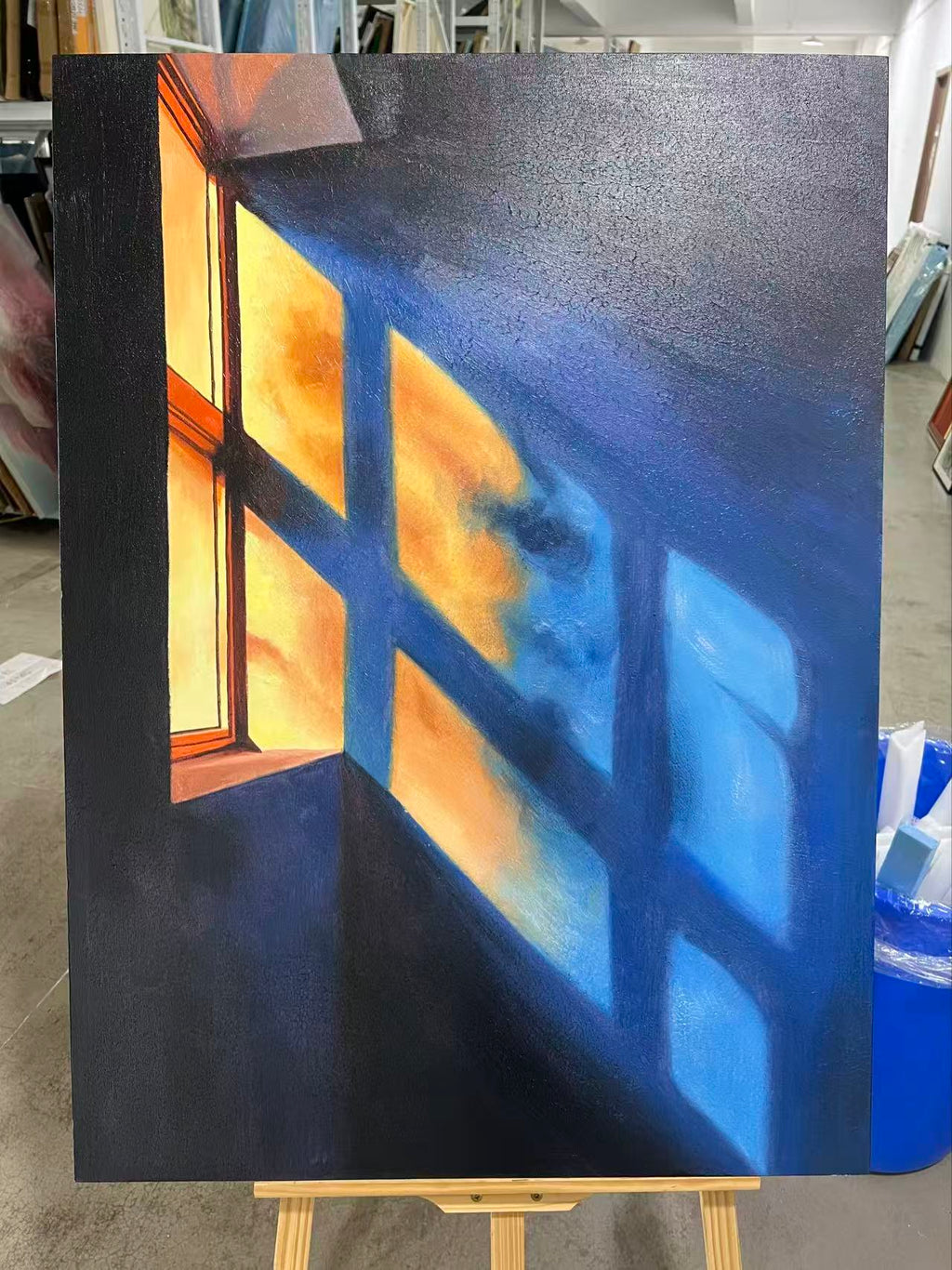 Sunlight on a Blue Wall