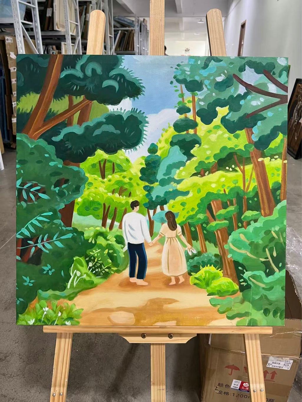 Couple on the Forest Path
