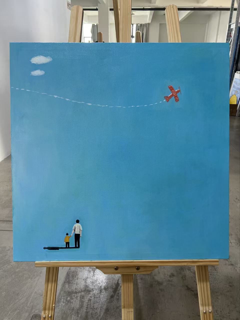 Father, Child and the Red Plane