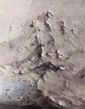 A grey mountain range sculpted in rough plaster texture