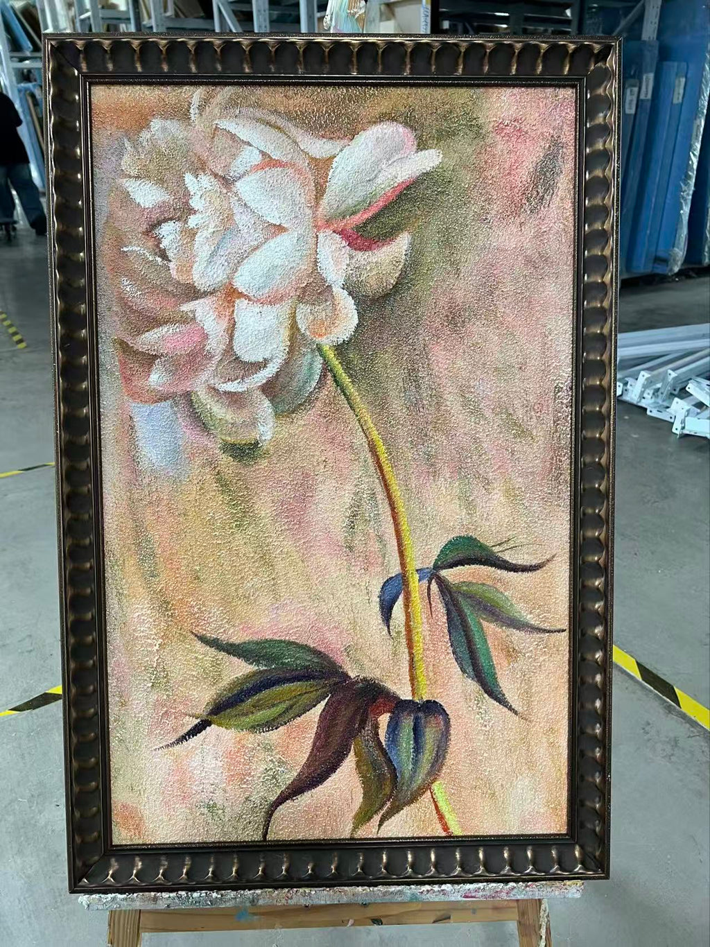 Single Peony on Ochre