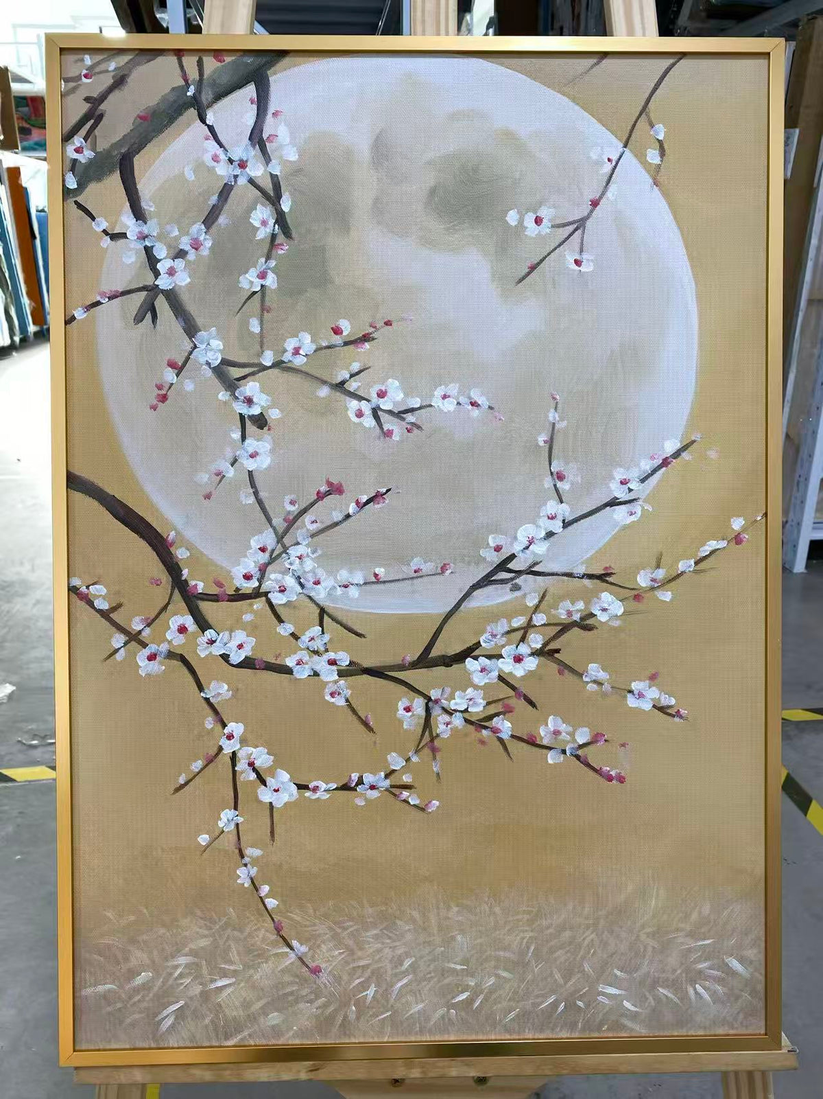 Plum Blossom under a Pale Moon