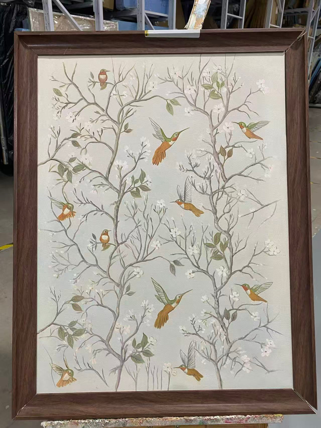 Hummingbirds in Blossom Branches