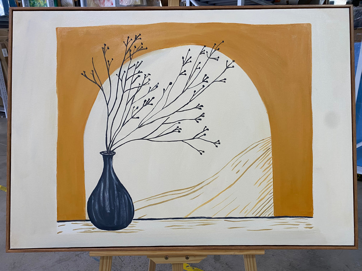 Branch in a Black Vase