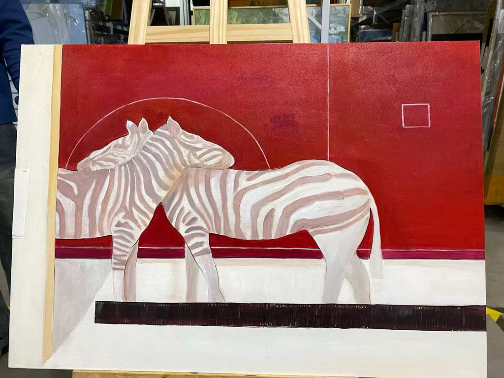 Zebras on Crimson