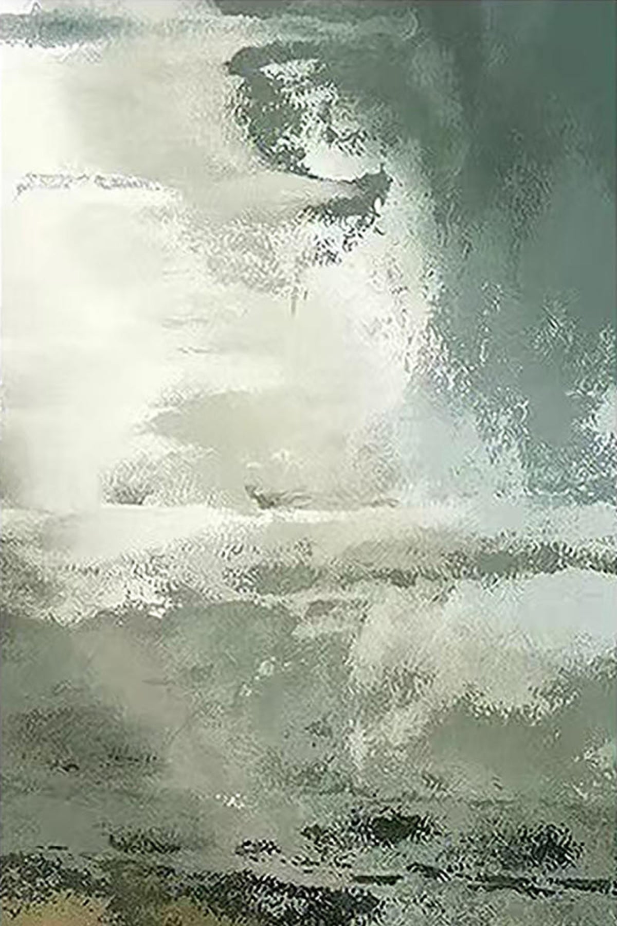 Grey and green clouds breaking over a dark marsh