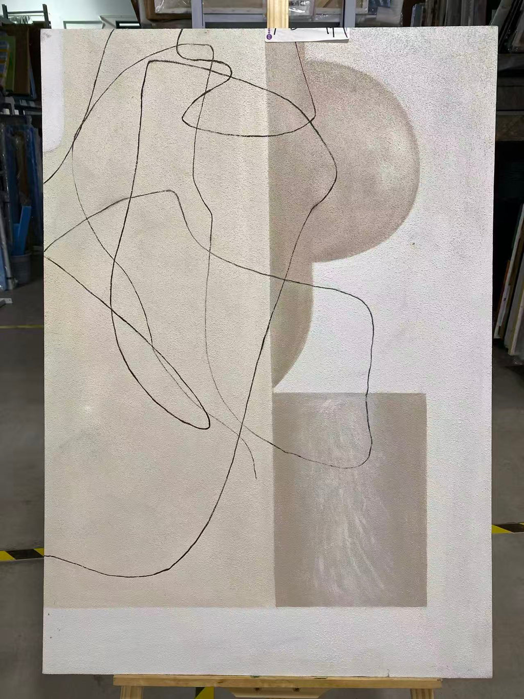 Line Drawing over Beige Shapes