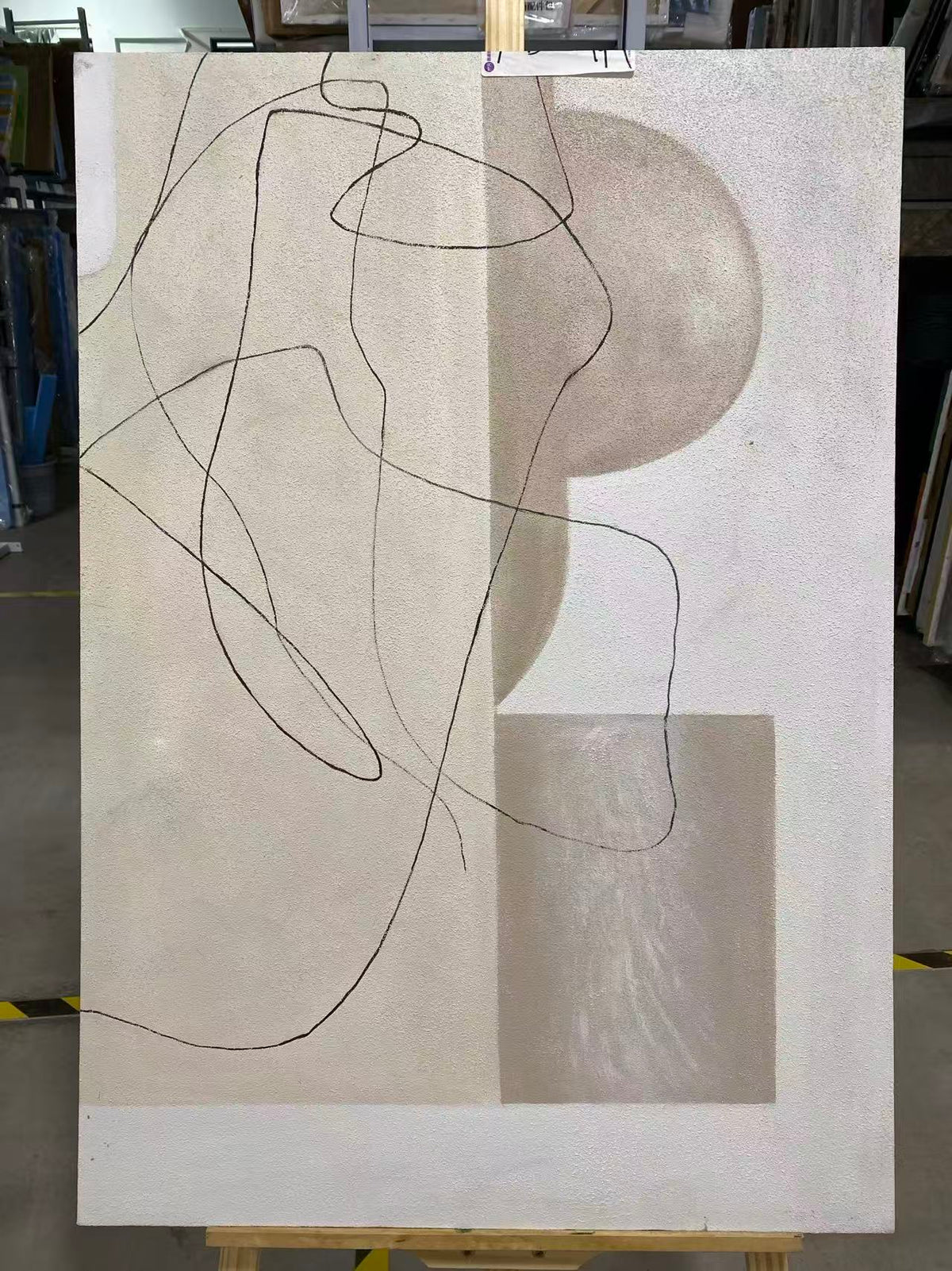 Line Drawing over Beige Shapes