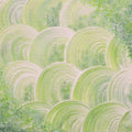 Rows of overlapping green fan shapes like stylized waves