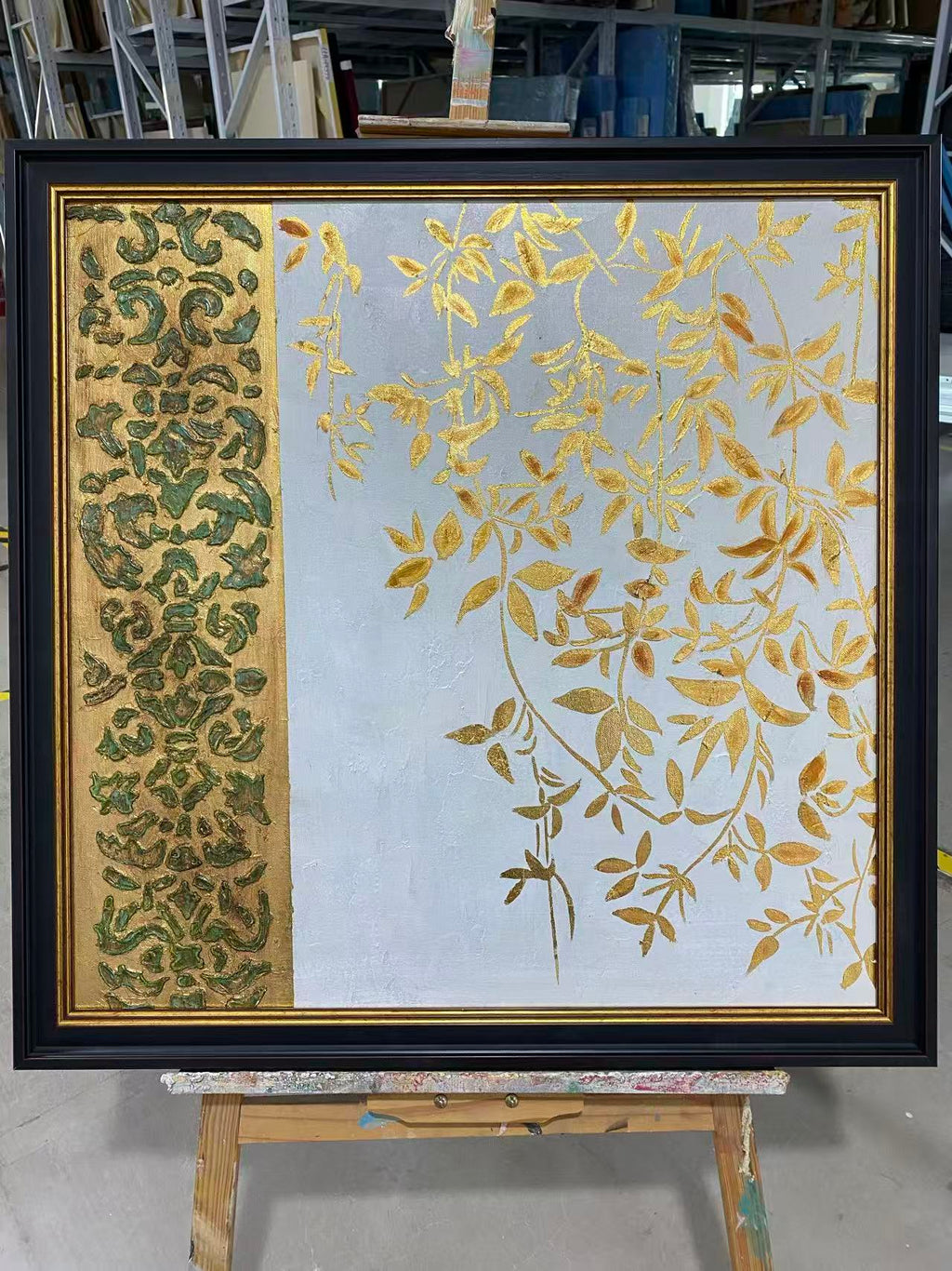 Gold Leaves on Silver