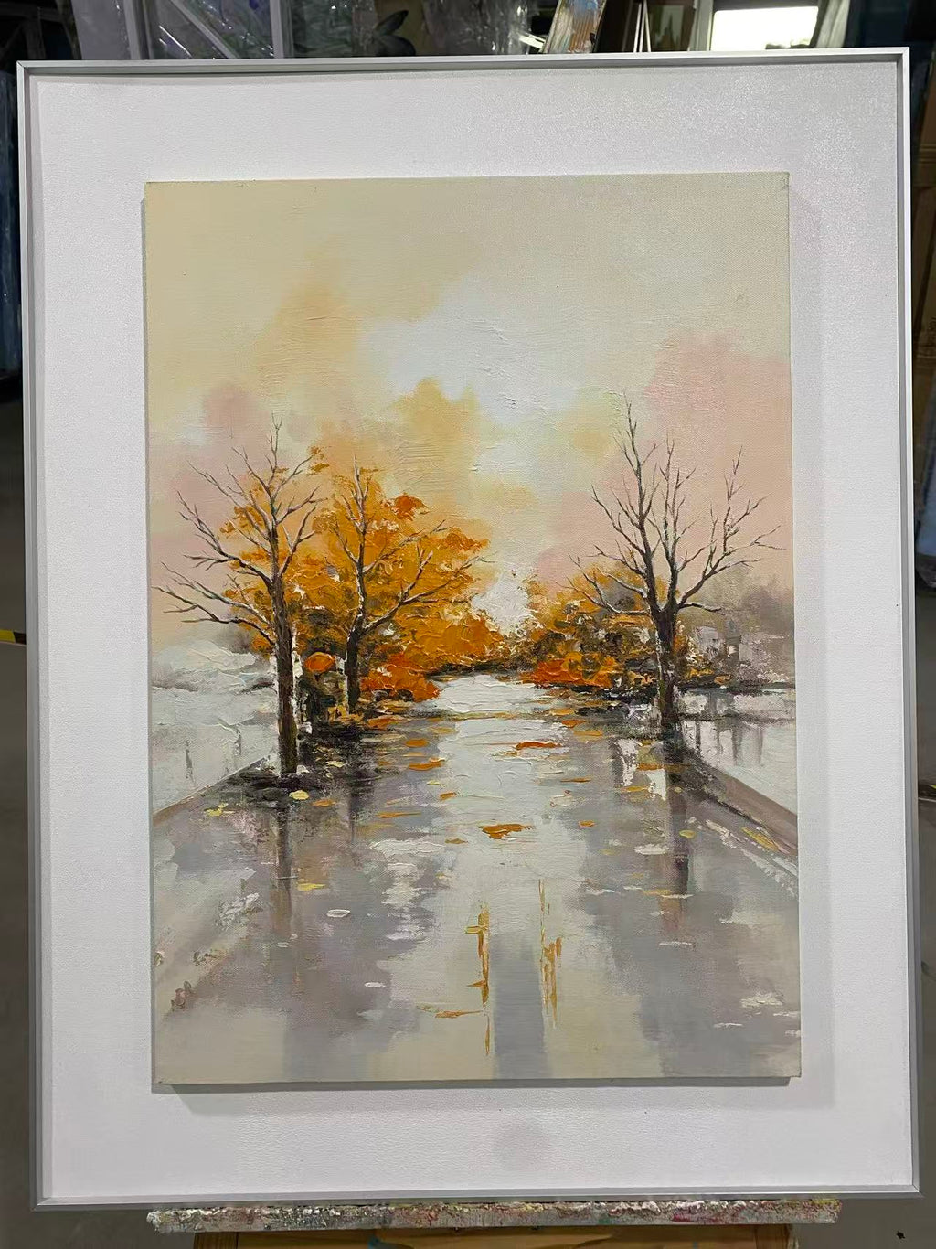 Autumn Road in the Rain