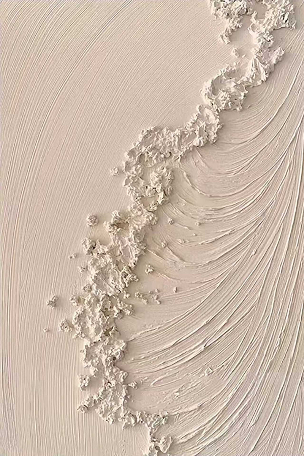 A crest of white foam sculpted over swirling cream lines