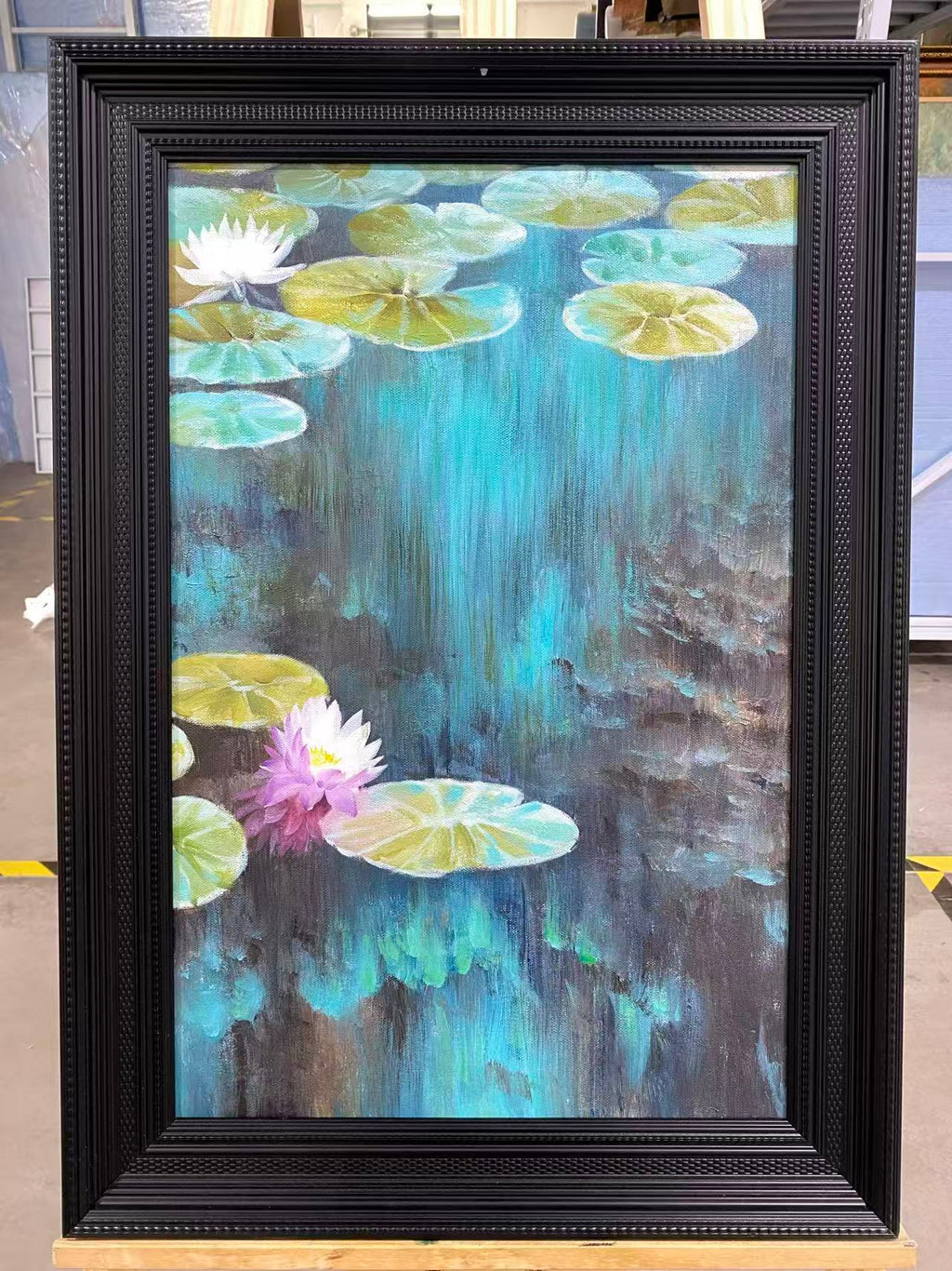 Water Lilies over Deep Green