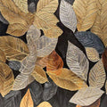 Overlapping sculpted leaves in gold, silver and slate