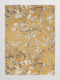 A hand-painted reproduction of Vincent van Gogh's Almond Blossom (1890), the white blossom branches set on a warm ochre ground
