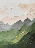 Green mountain ridges under pale, knife-spread clouds