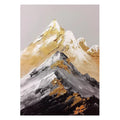 A snowy summit in white, black and gold leaf on grey