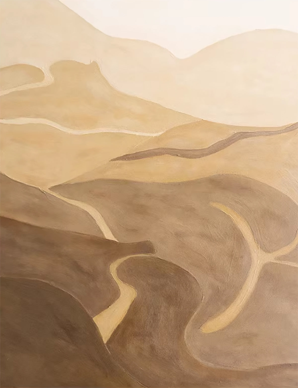 Flowing bands of sand, taupe and brown like dunes