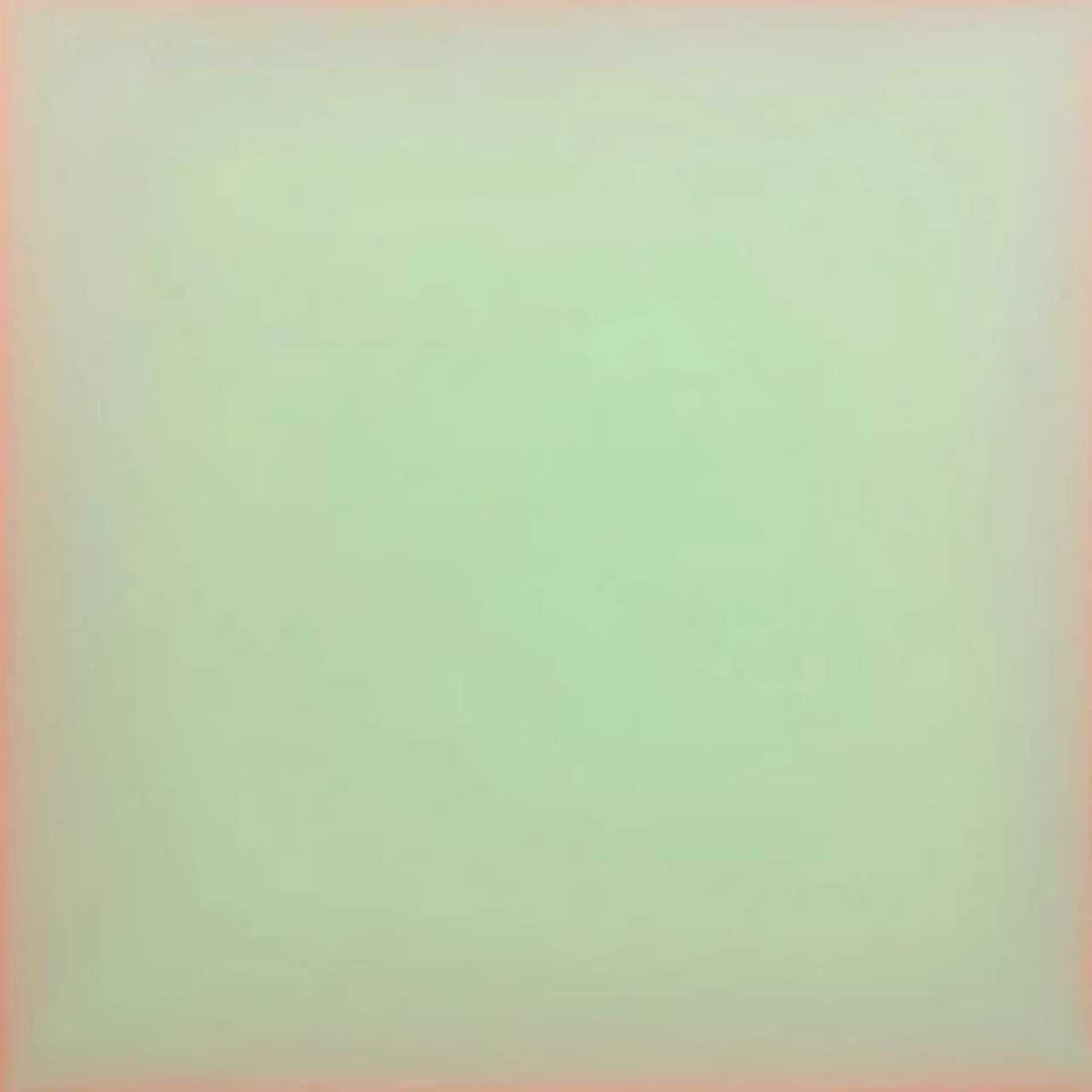 A soft mint-green field glowing inside a blush edge