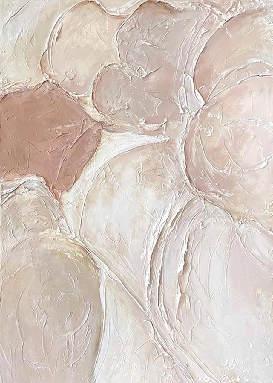 Overlapping sculpted circles in blush and ivory
