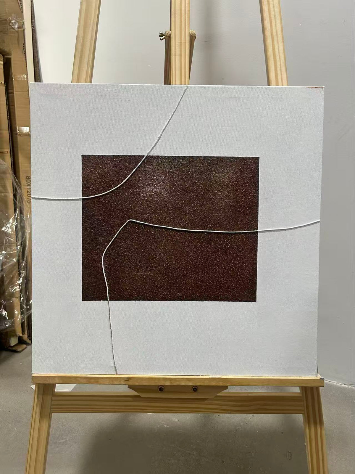 Brown Square with White Line