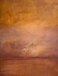 Smoky amber and rust bands melting into a dim horizon
