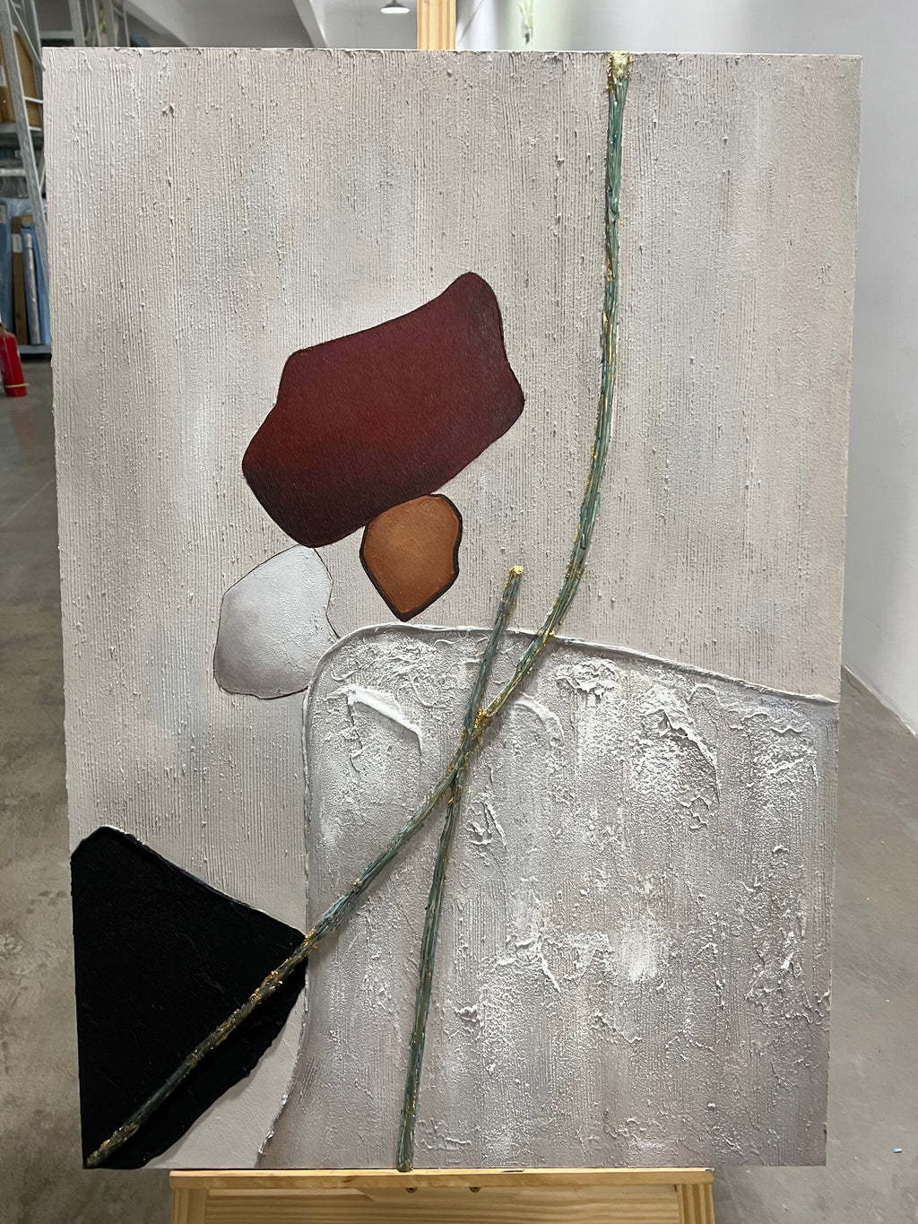 Balanced Stones with Gold Line