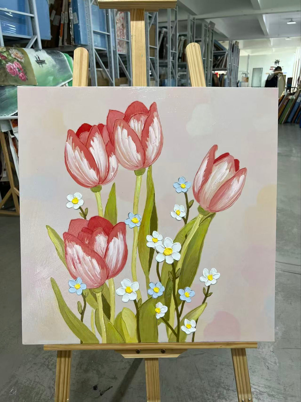 Pink Tulips and Daisies