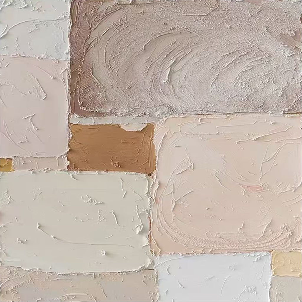 Blocks of blush, cream and taupe in thick plaster texture