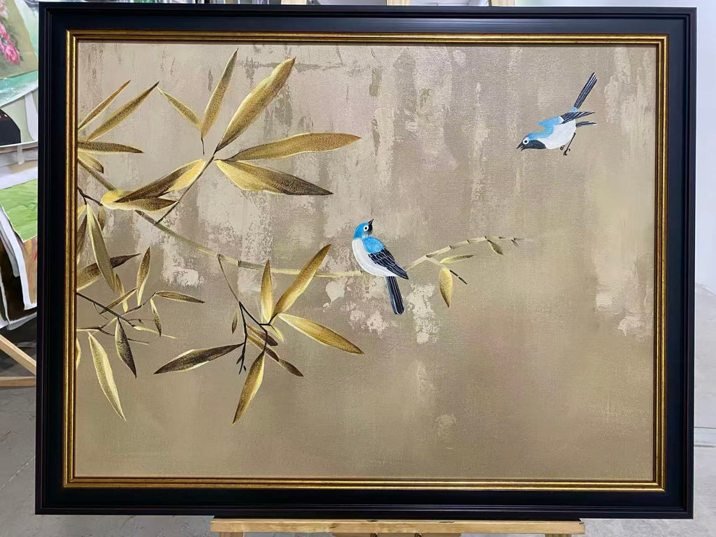 Birds and Gold Bamboo