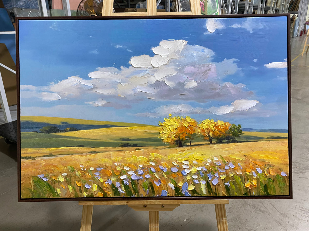 Golden Meadow under Clouds