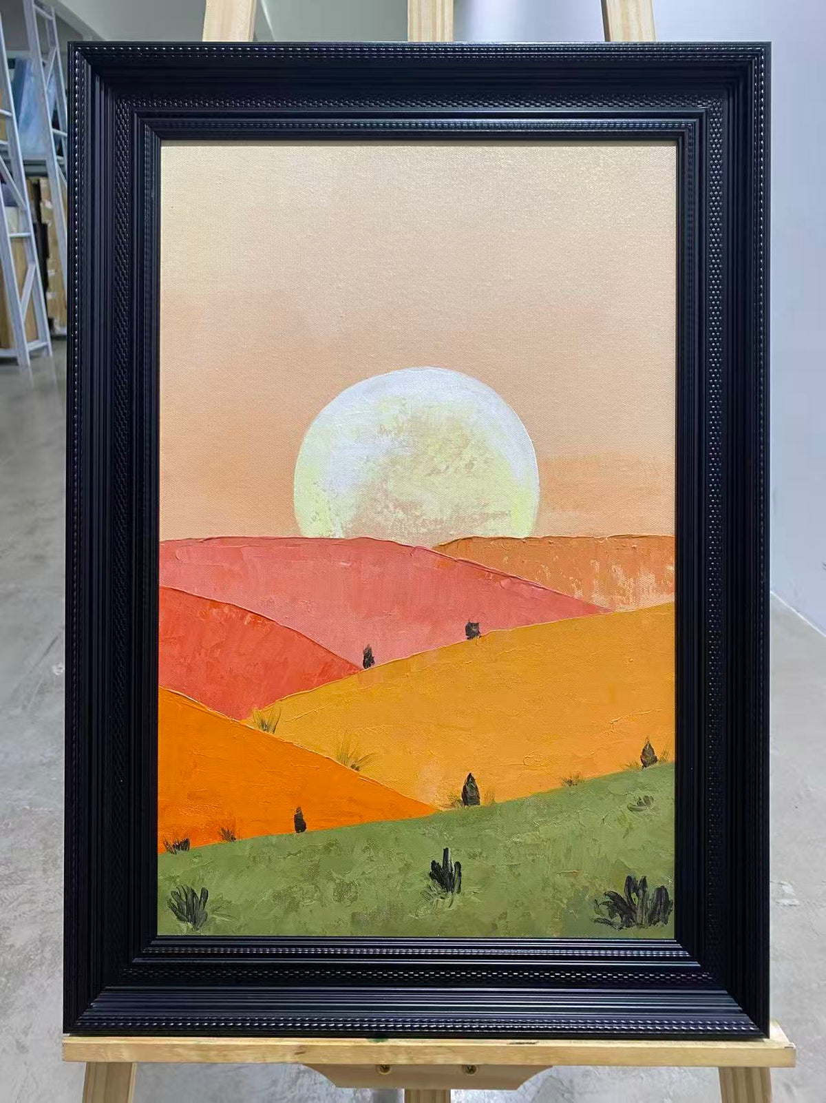 Peach Sun over Rolling Hills