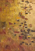 Warm gold and rust daubs like an old brick wall