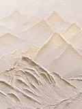 Layered ivory mountain ridges in sculpted paint