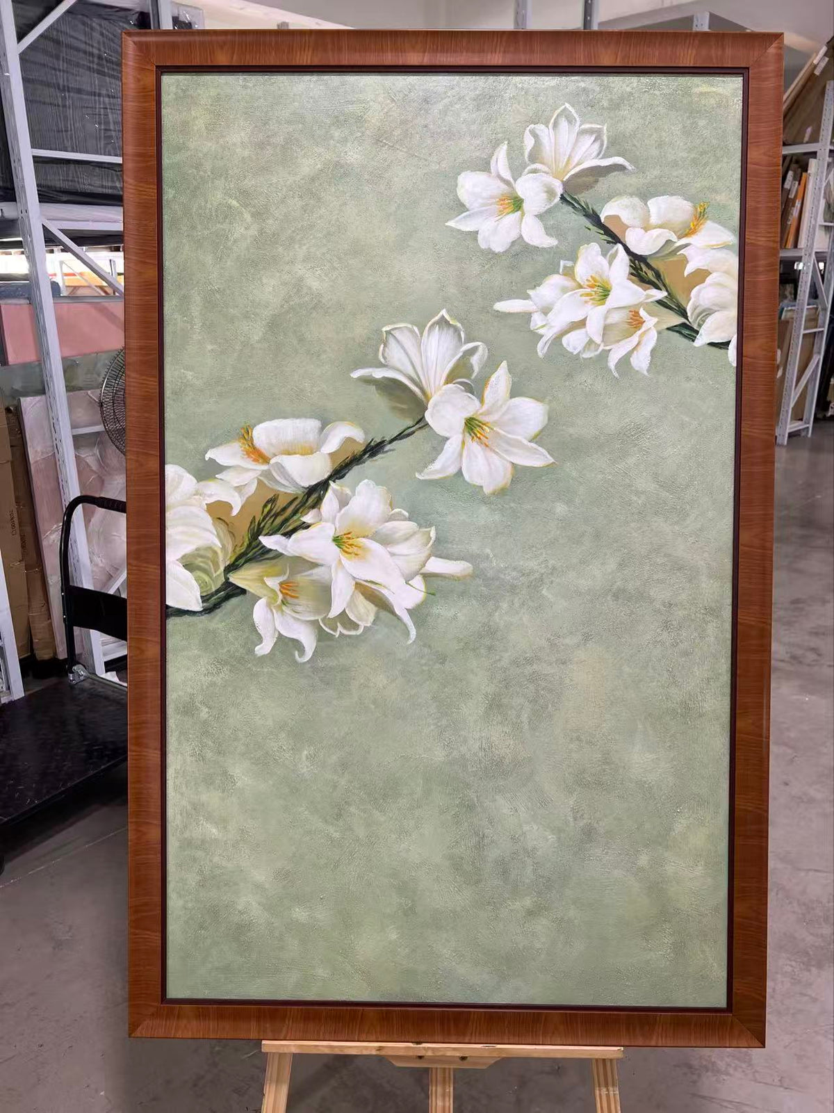 White Lilies on Green