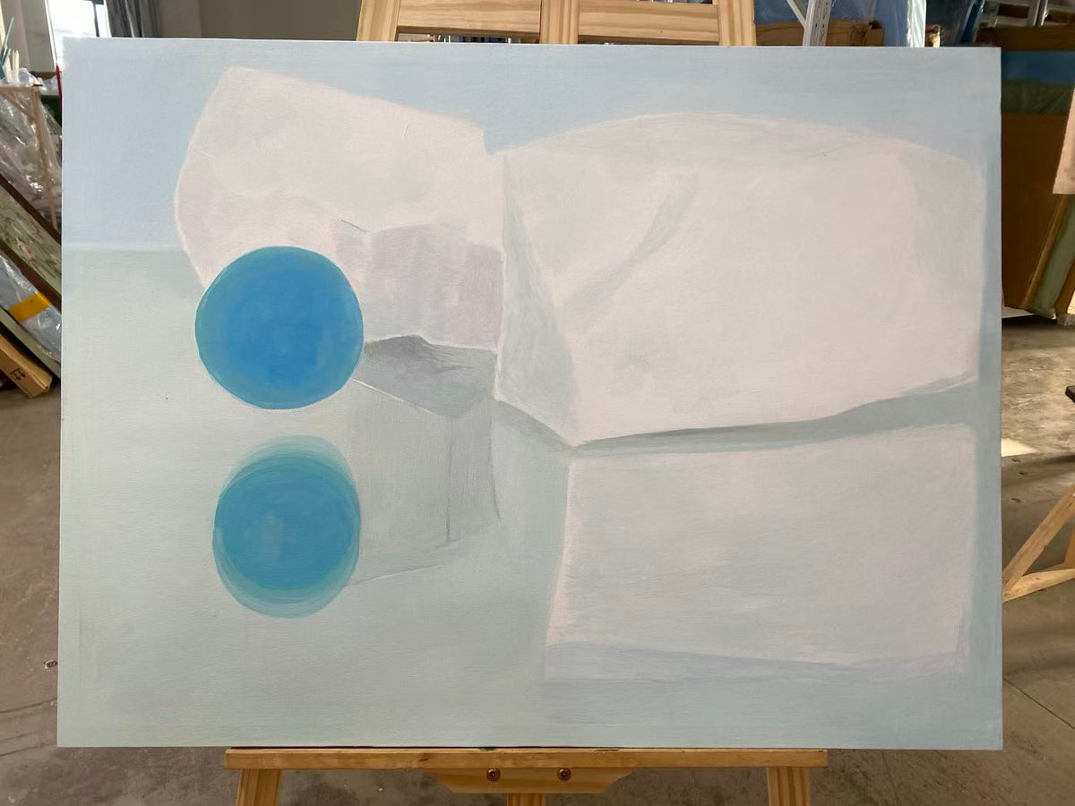 Blue Dot and White Block