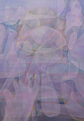 Translucent overlapping shapes in lilac and violet