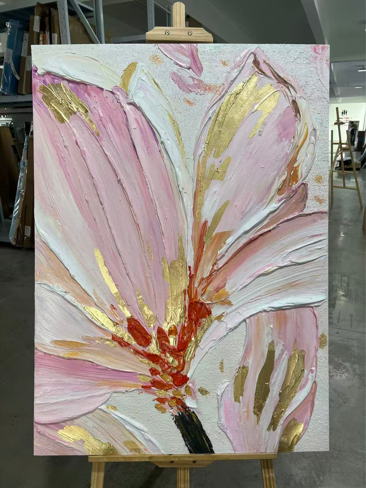 Pink Lily with Gold