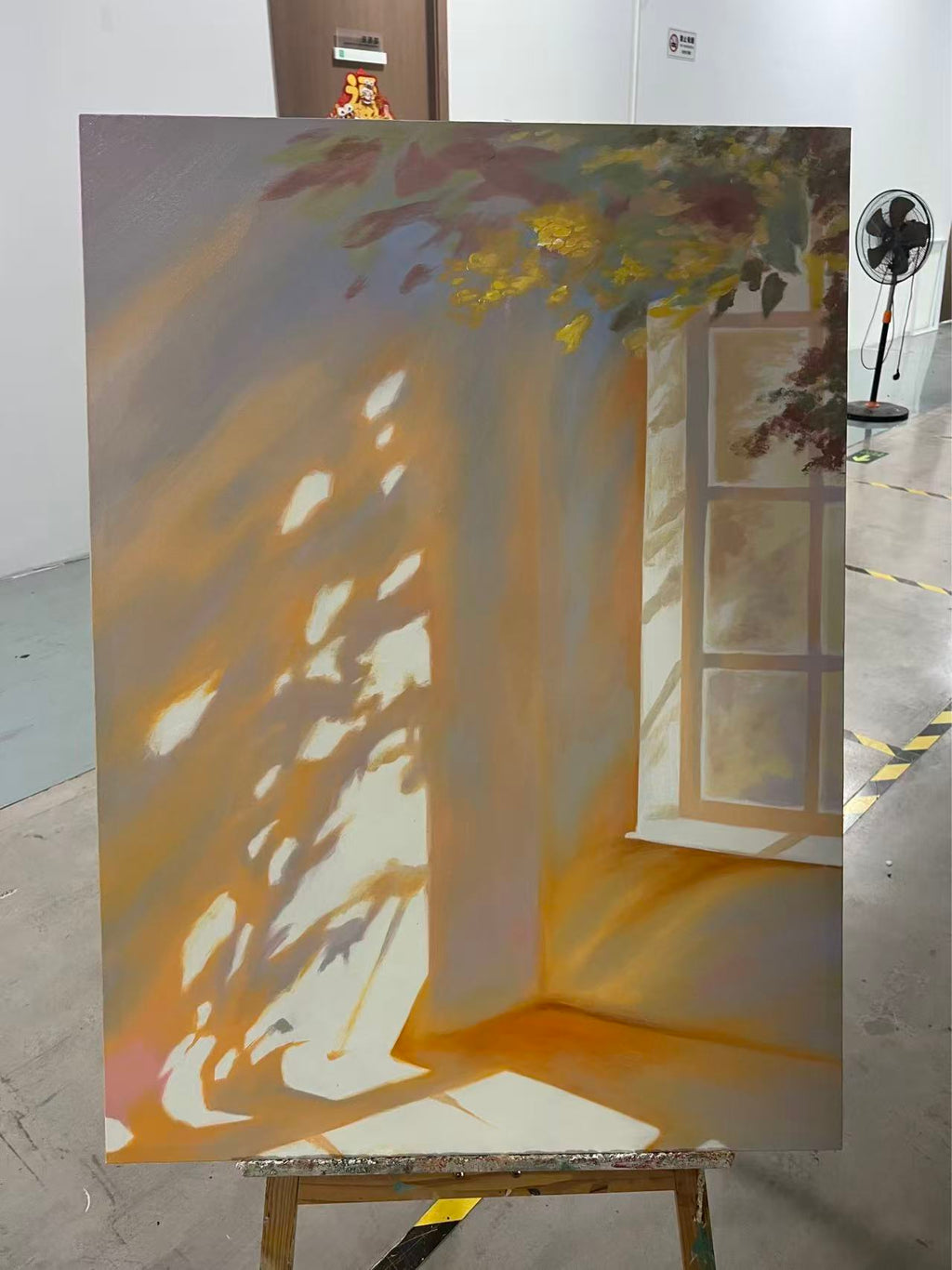 Sunlit Window and Leaves