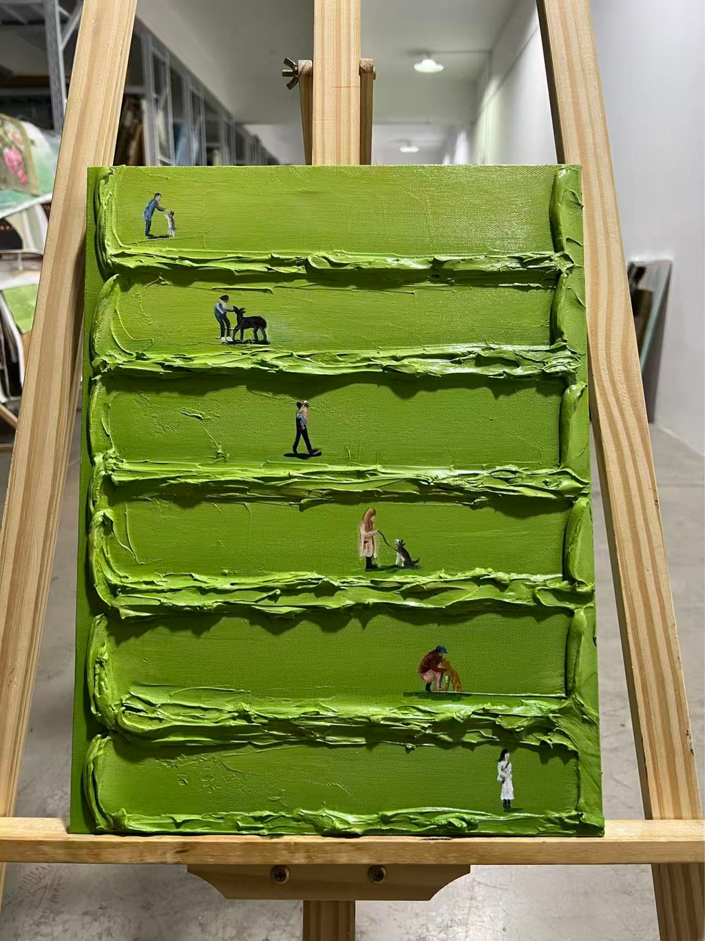 Little Figures on Green Steps