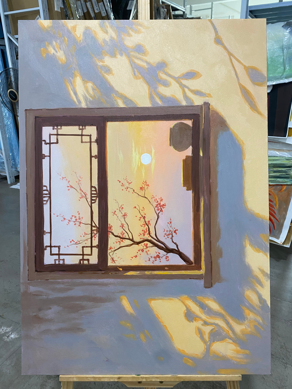 Sunset through a Lattice Window