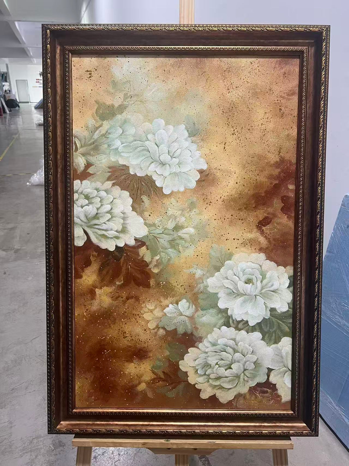 Cream Peonies on Rust