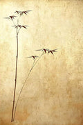 A slender bamboo stalk on a mottled antique-gold ground