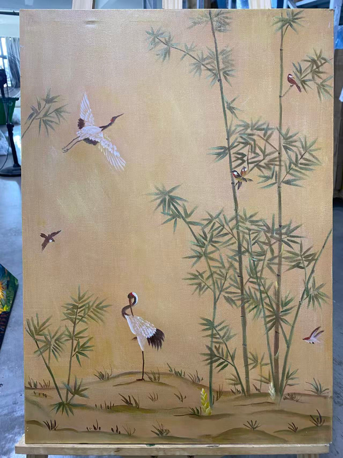Cranes and Bamboo