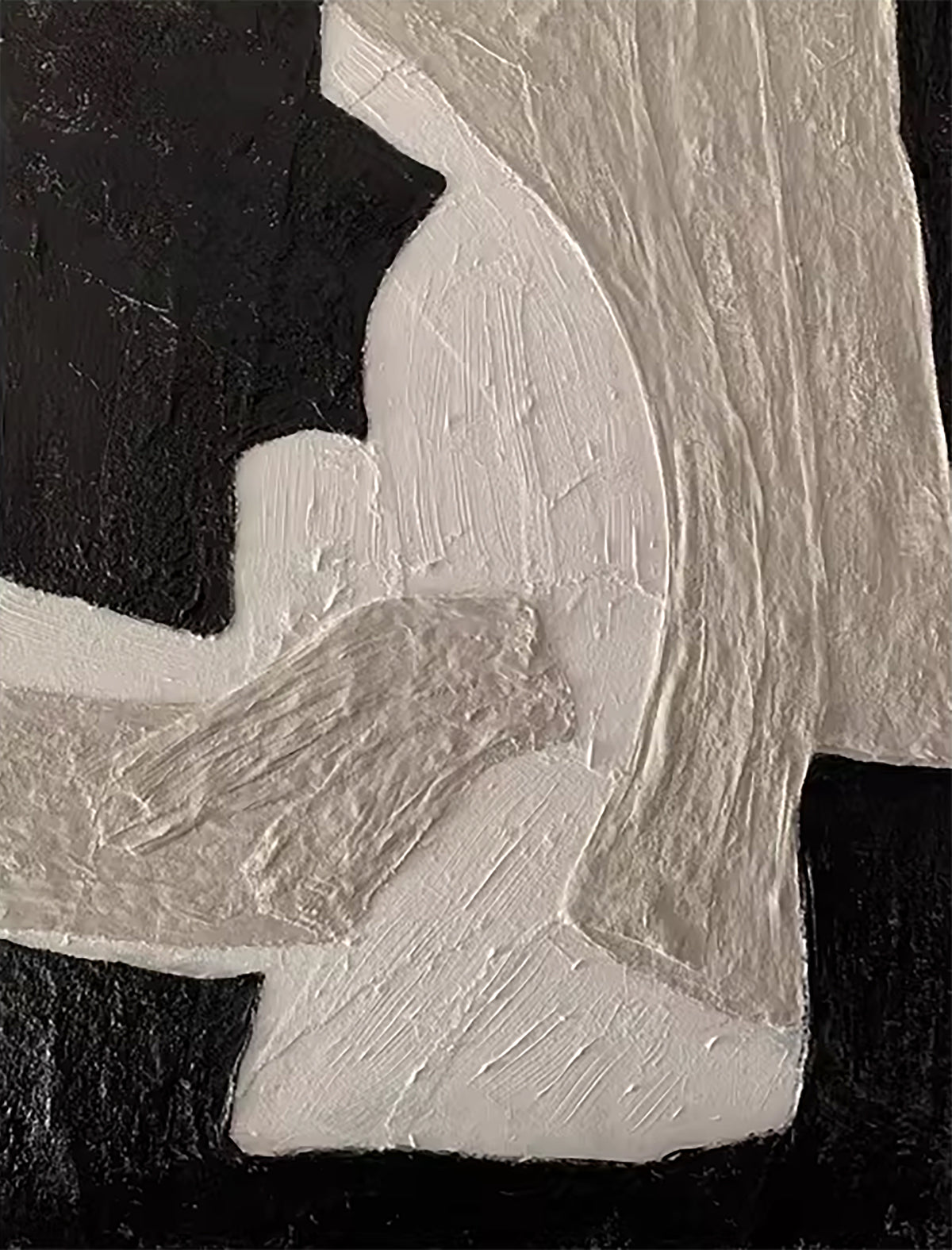 Thick ivory arcs carved over black