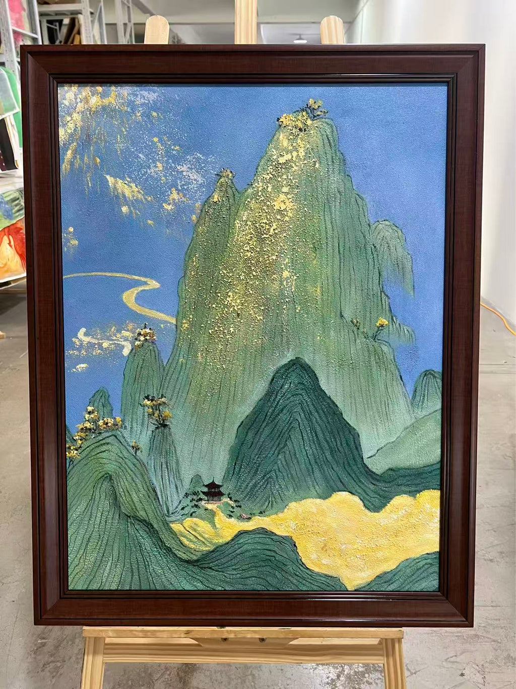 Green Peak with Gold Leaf