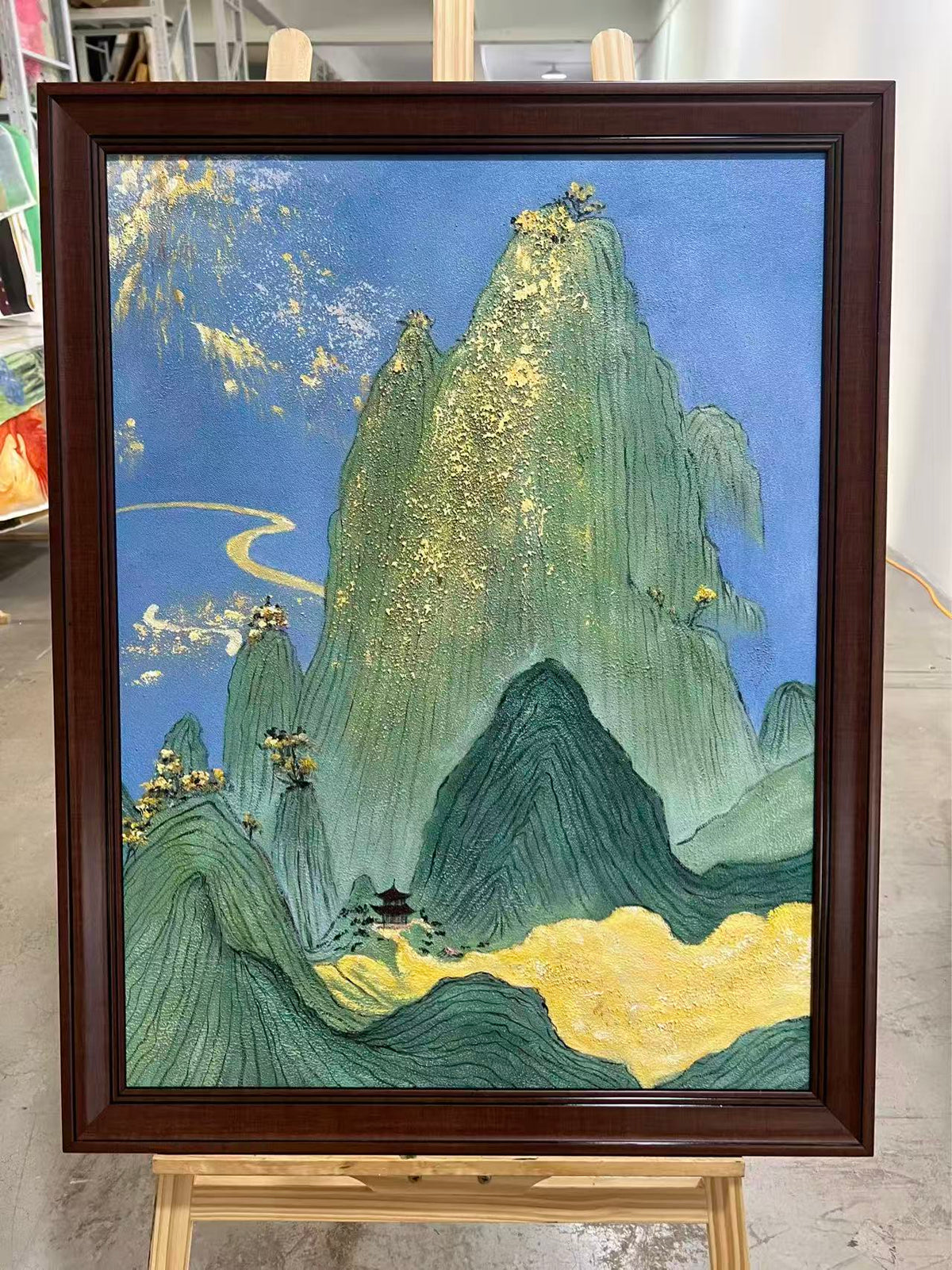 Green Peak with Gold Leaf