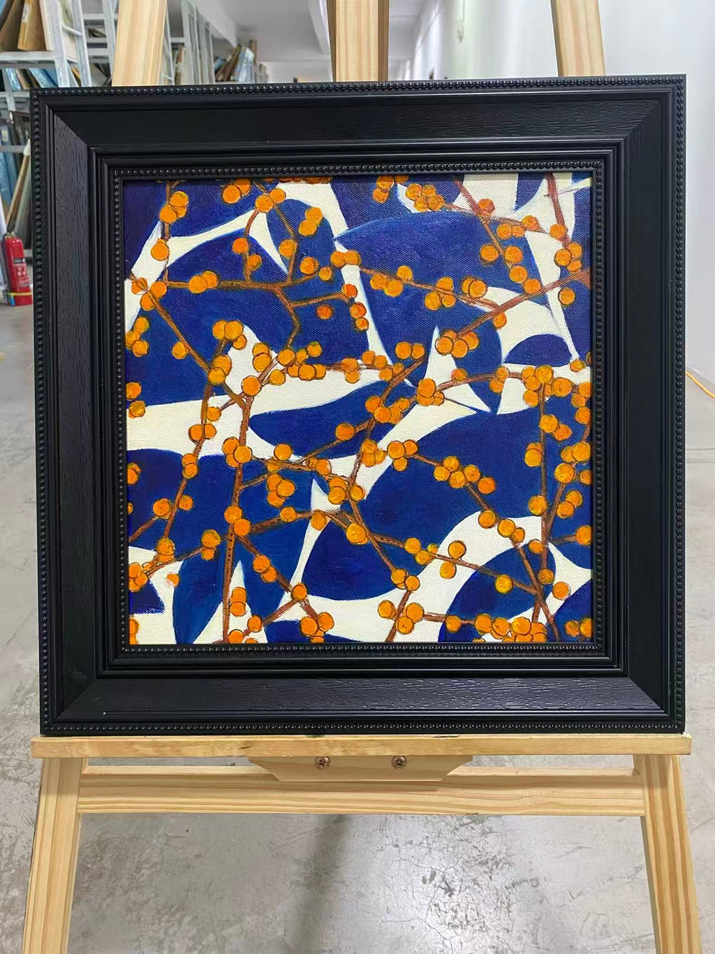 Orange Berries on Navy